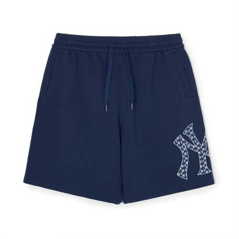 MLB Classic Monogram Big Lux 9in Shorts Bottoms Navy | Australia_MLB44139