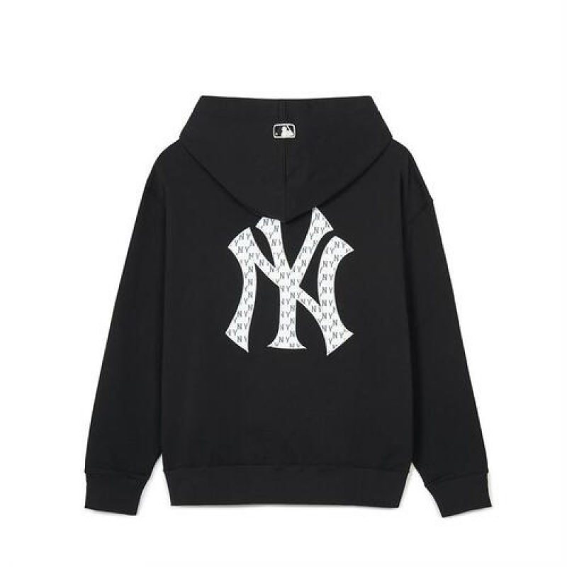 MLB Classic Monogram Big Lux Hoodie Black | Australia_MLB77280