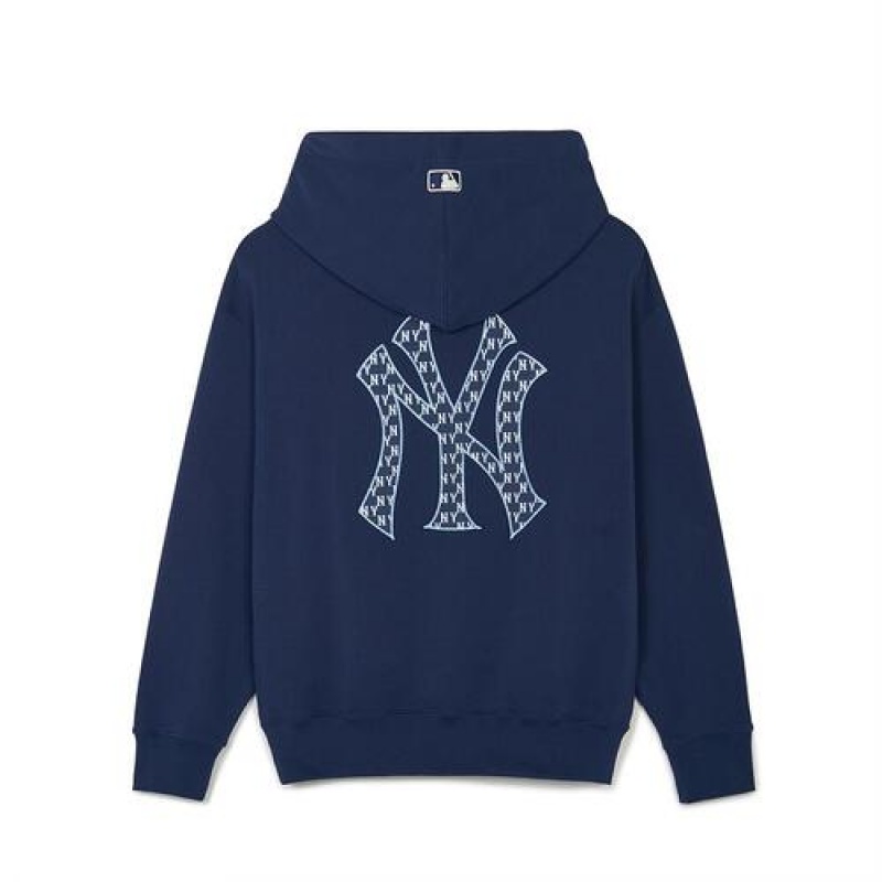 MLB Classic Monogram Big Lux Hoodie Navy | Australia_MLB20721