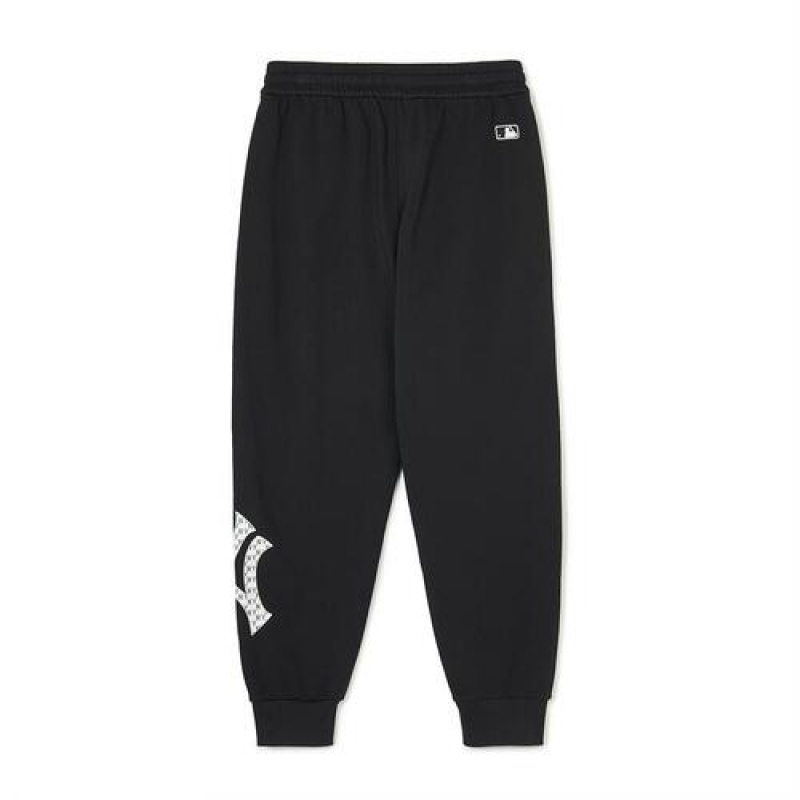 MLB Classic Monogram Big Lux Jogger Pants Bottoms Black | Australia_MLB90431