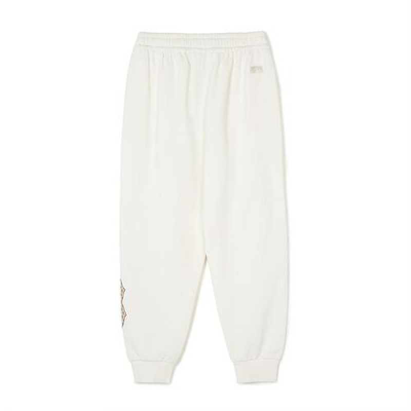 MLB Classic Monogram Big Lux Jogger Pants Bottoms White | Australia_MLB72226