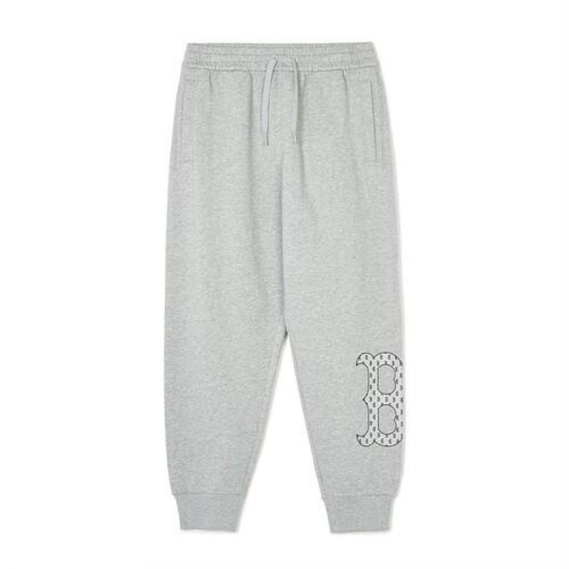 MLB Classic Monogram Big Lux Jogger Pants Bottoms Grey | Australia_MLB53981