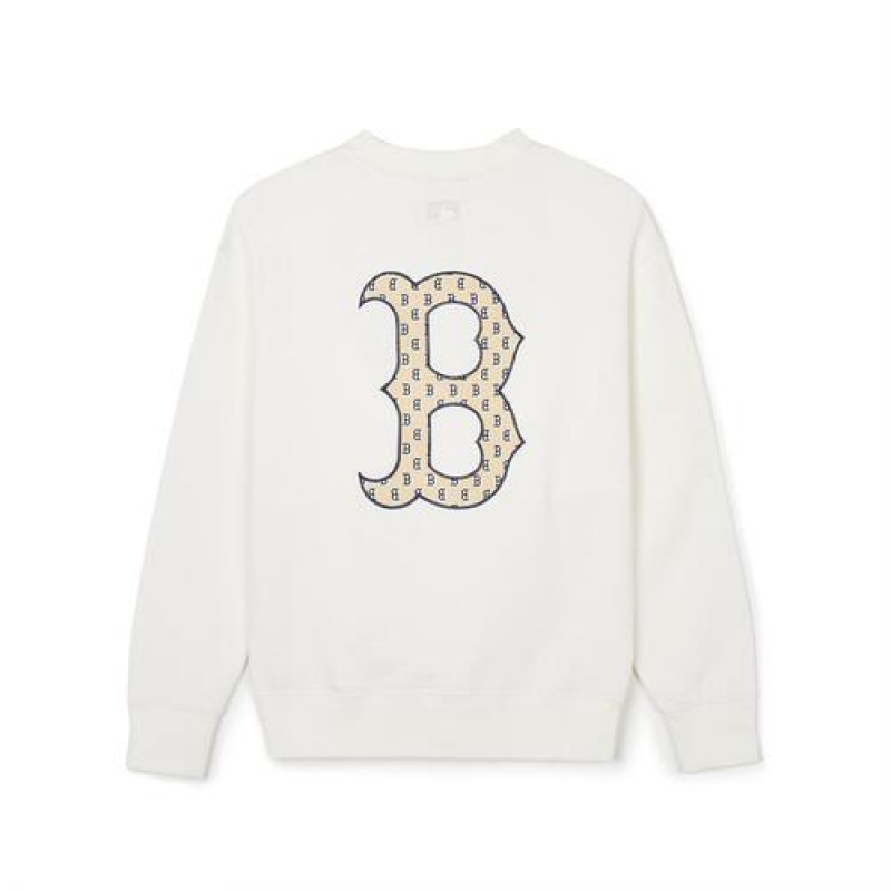 MLB Classic Monogram Big Lux Sweatshirts White | Australia_MLB20099