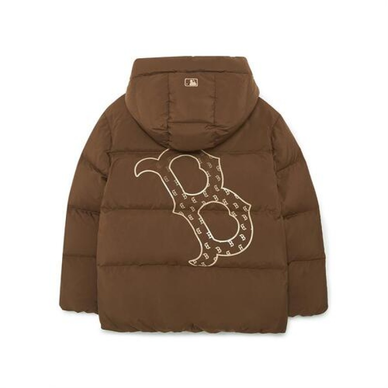 MLB Classic Monogram Down Jumper Outerwear Brown | Australia_MLB18986