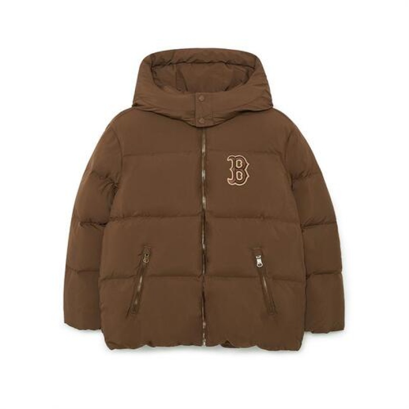 MLB Classic Monogram Down Jumper Outerwear Brown | Australia_MLB18986