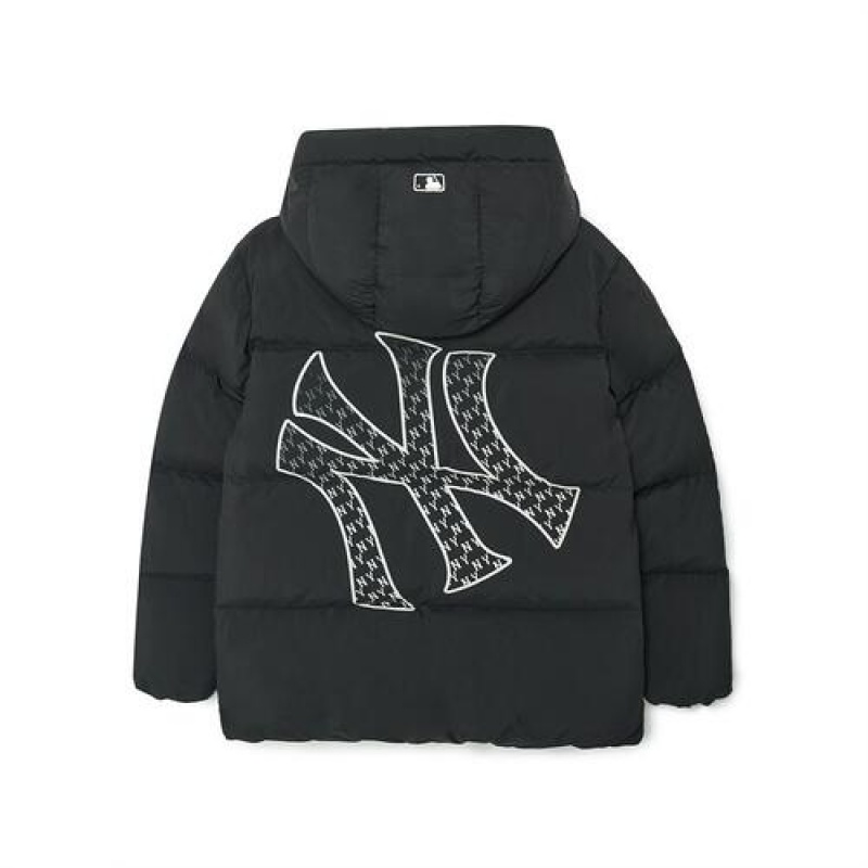 MLB Classic Monogram Down Jumper Outerwear Black | Australia_MLB30539