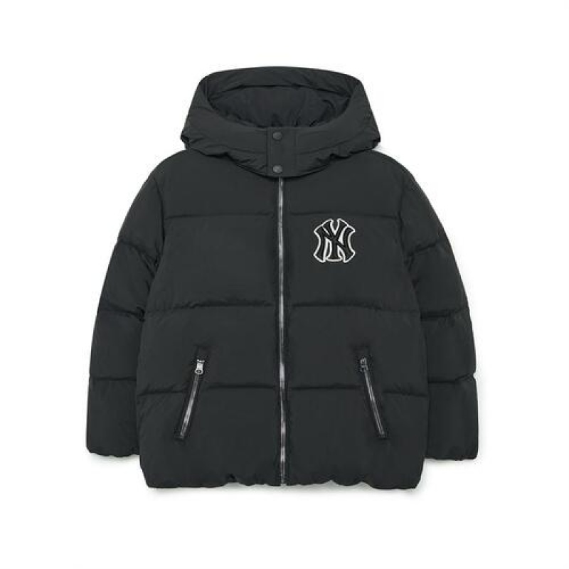 MLB Classic Monogram Down Jumper Outerwear Black | Australia_MLB30539