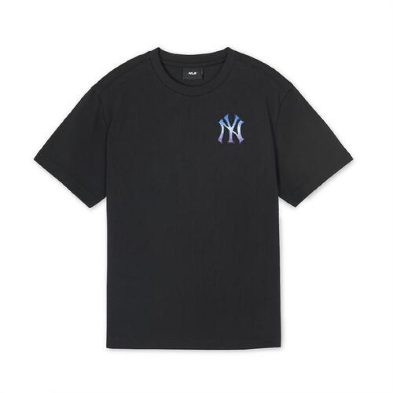 MLB Classic Monogram Gradation Big Logo T Shirt Tops Black | Australia_MLB55842