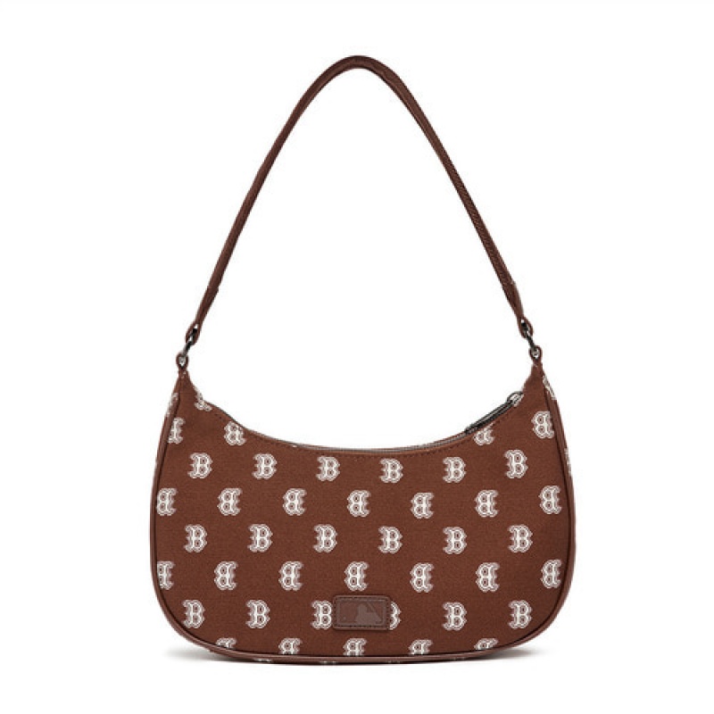 MLB Classic Monogram Hobo Bags Brown | Australia_MLB81053