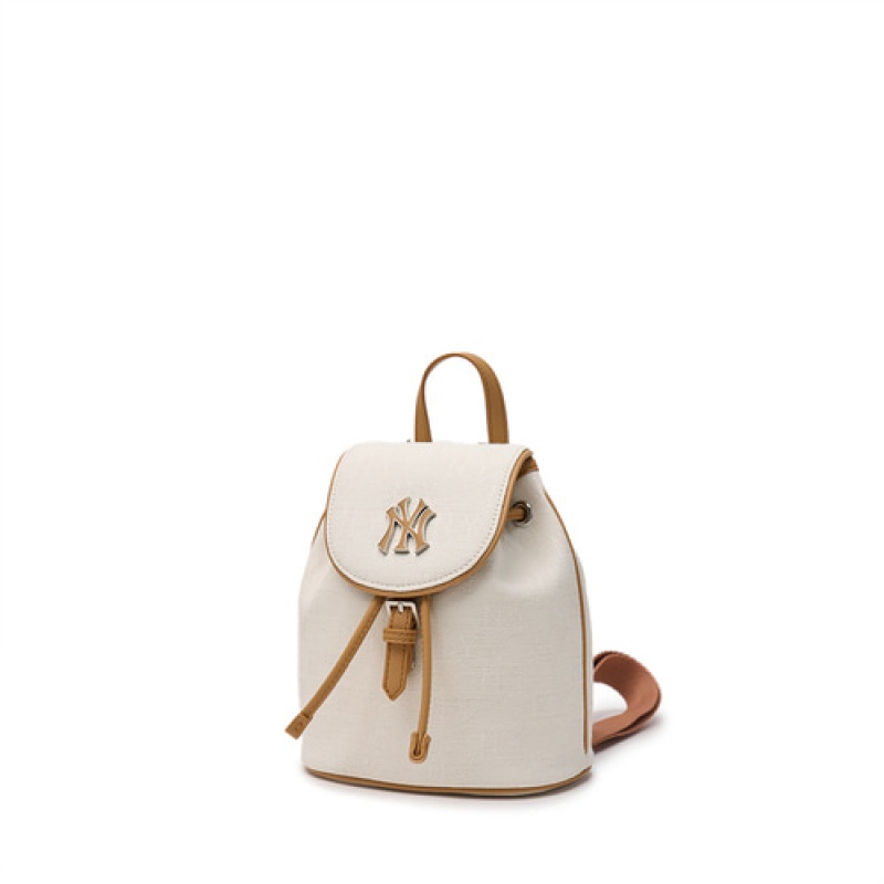 MLB Classic Monogram Jacquard Mini Backpacks White | Australia_MLB42093