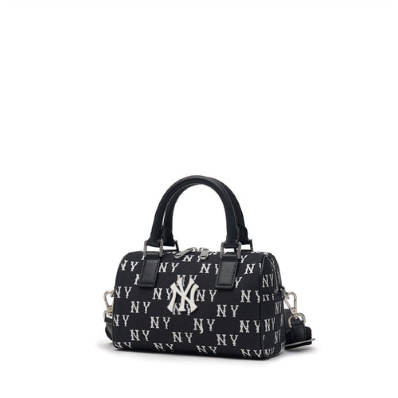 MLB Classic Monogram Jacquard Small Tote Bags Black | Australia_MLB99097