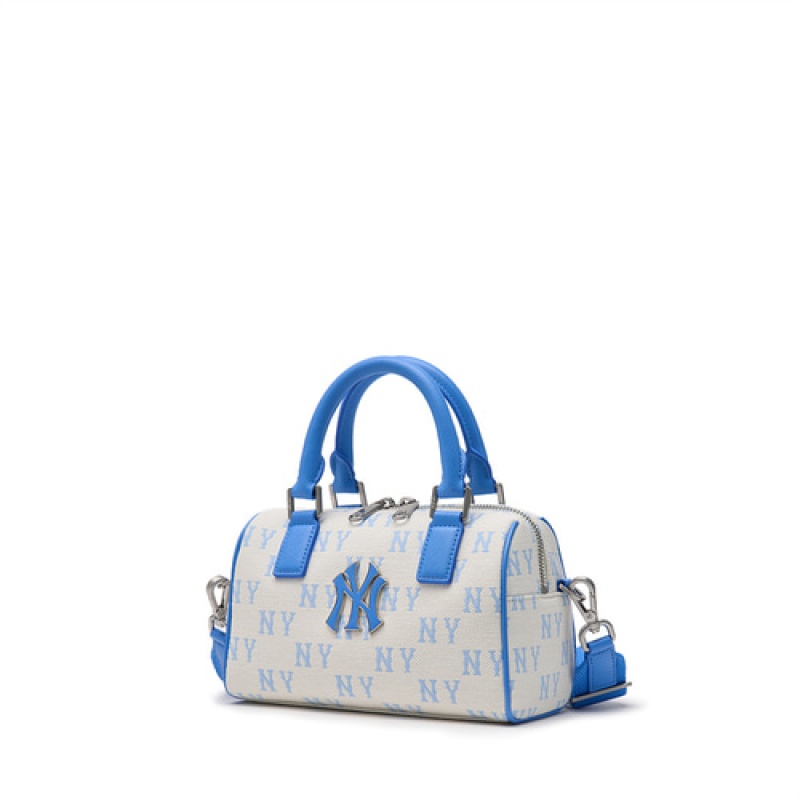 MLB Classic Monogram Jacquard Small Tote Bags White | Australia_MLB60281