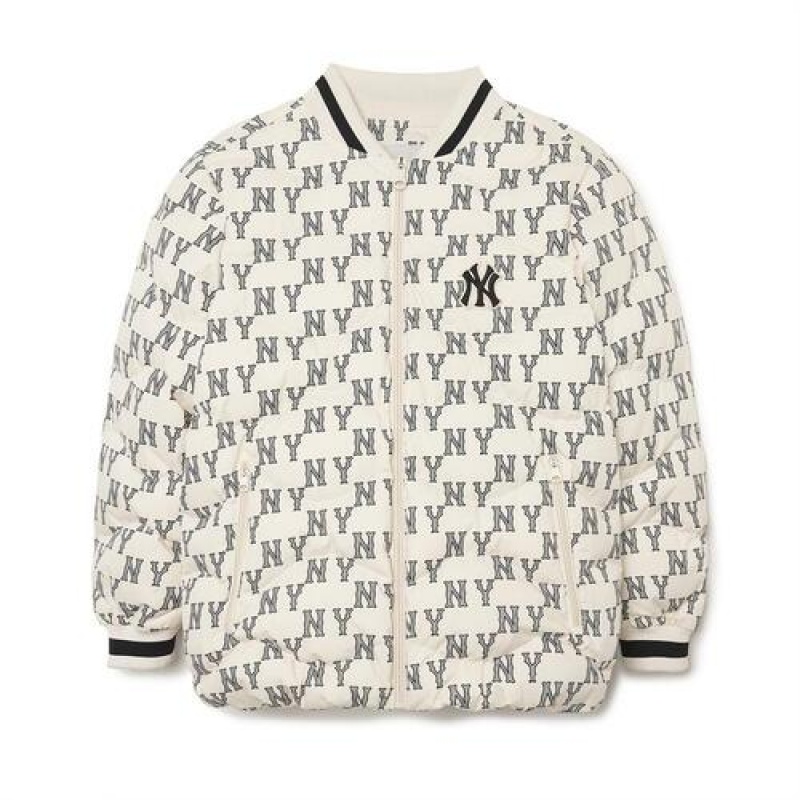 MLB Classic Monogram Light Weight Down Outerwear White | Australia_MLB12227