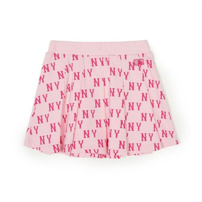 MLB Classic Monogram Pleats Skirt Bottoms Pink | Australia_MLB32036