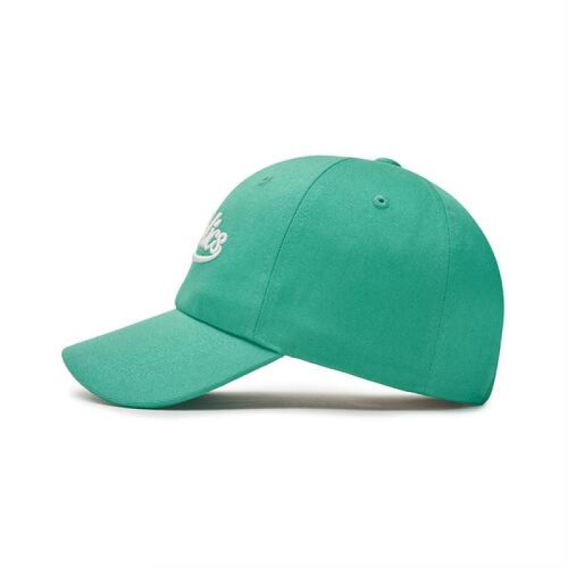 MLB Cursive Lettering Unstructured Baseball Caps Green | Australia_MLB50845