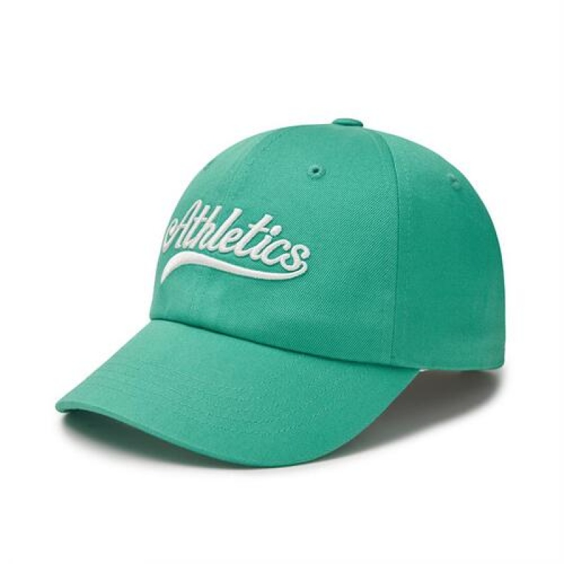 MLB Cursive Lettering Unstructured Baseball Caps Green | Australia_MLB50845