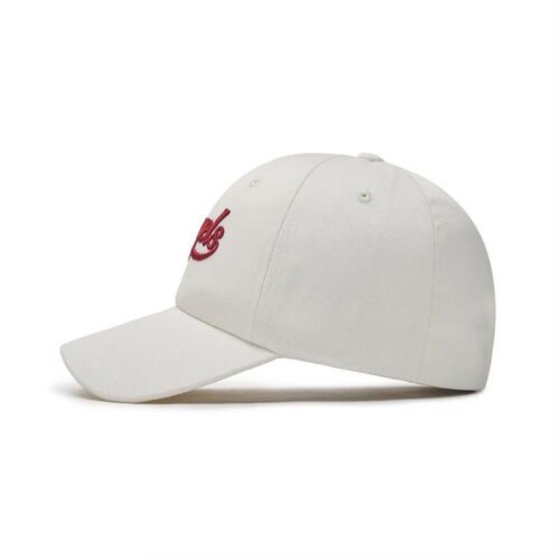 MLB Cursive Lettering Unstructured Baseball Caps White | Australia_MLB41577