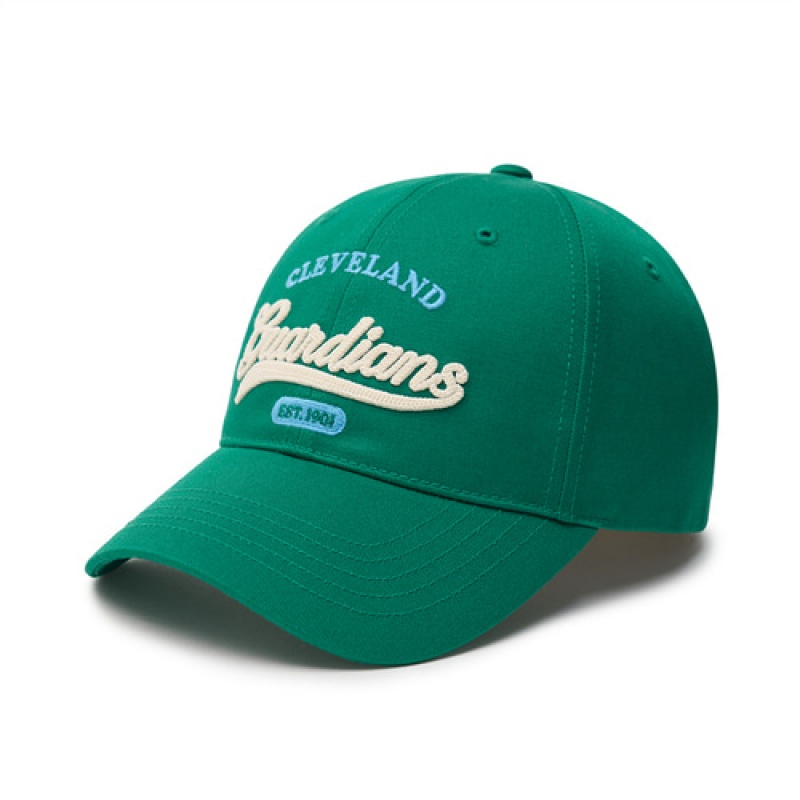 MLB Cursive Logo Unstructured Baseball Caps Green | Australia_MLB29352