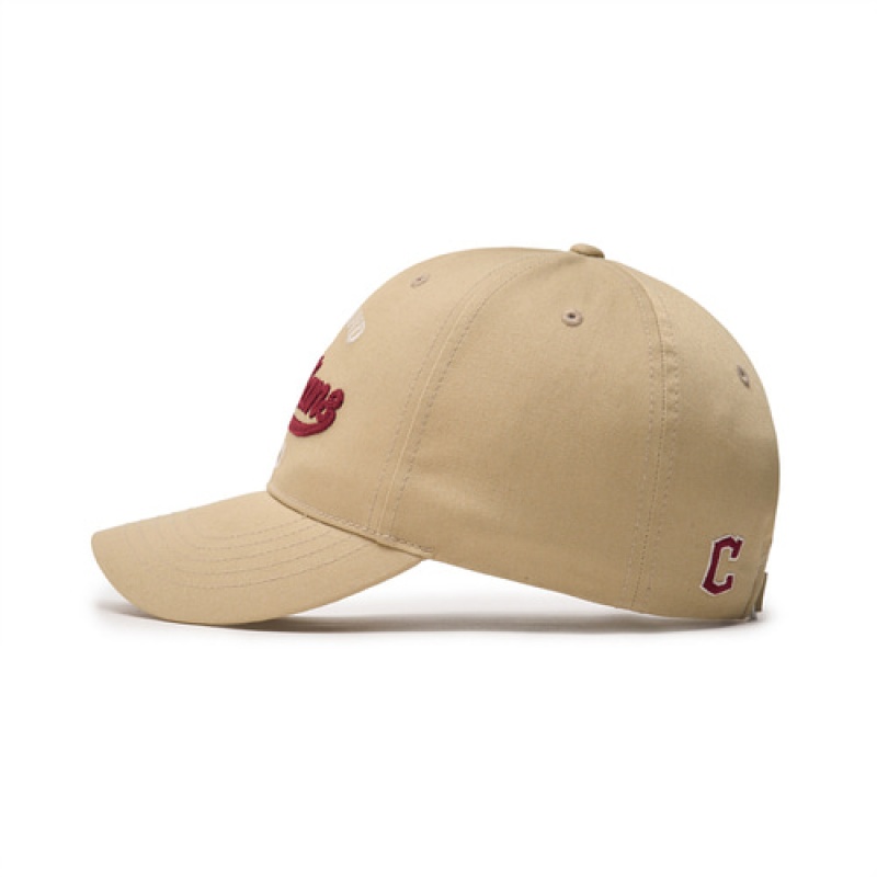 MLB Cursive Logo Unstructured Baseball Caps Beige | Australia_MLB18097