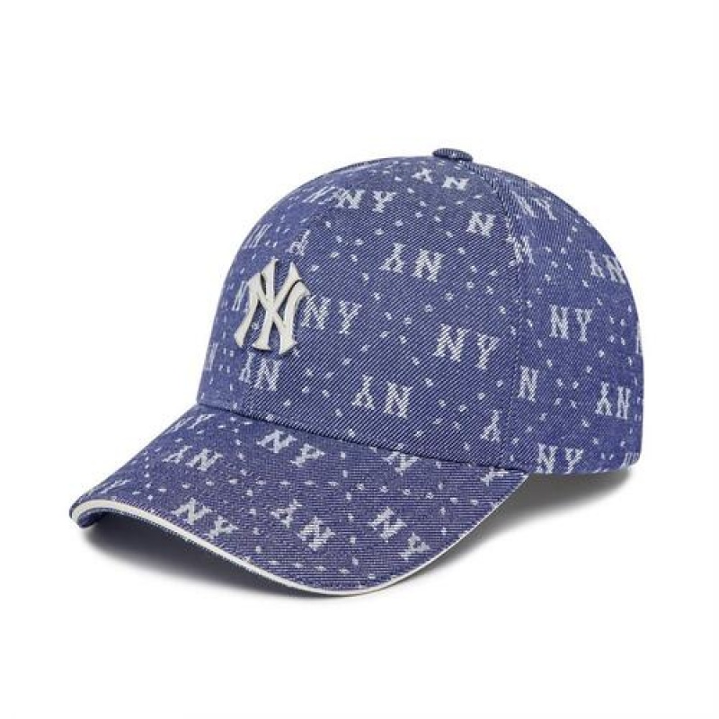 MLB Denim Dia Monogram Structured Baseball Caps Purple | Australia_MLB57505