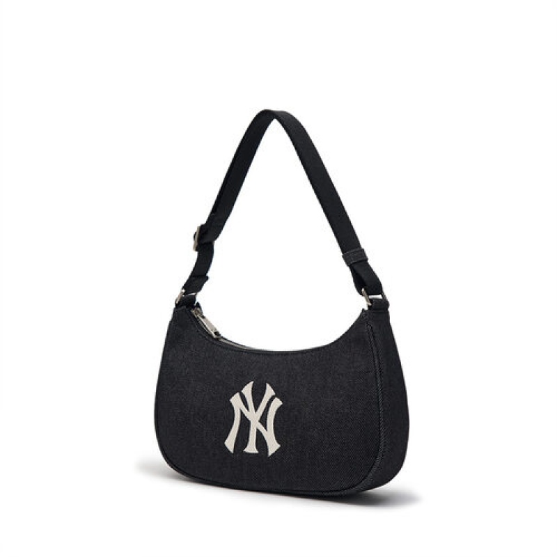 MLB Denim Hobo Bags Black | Australia_MLB74851