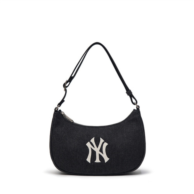 MLB Denim Hobo Bags Black | Australia_MLB74851