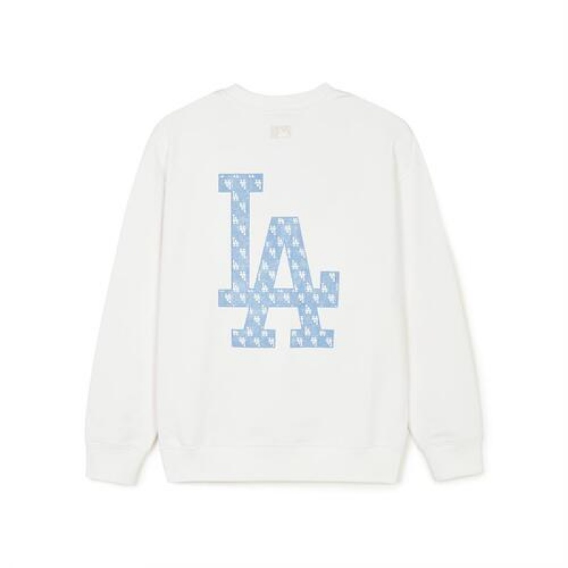 MLB Denim Like Monogram Big Lux Sweatshirts White | Australia_MLB82667