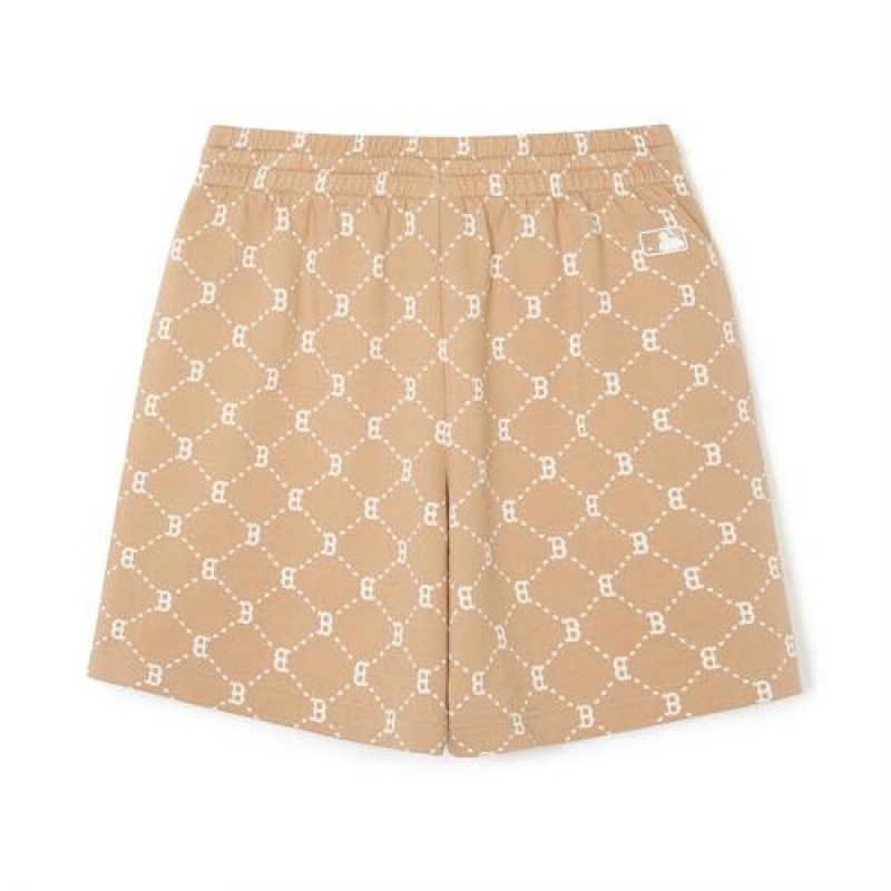 MLB Dia Monogram All Over Jacqaurd 7in Shorts Bottoms Beige | Australia_MLB91085