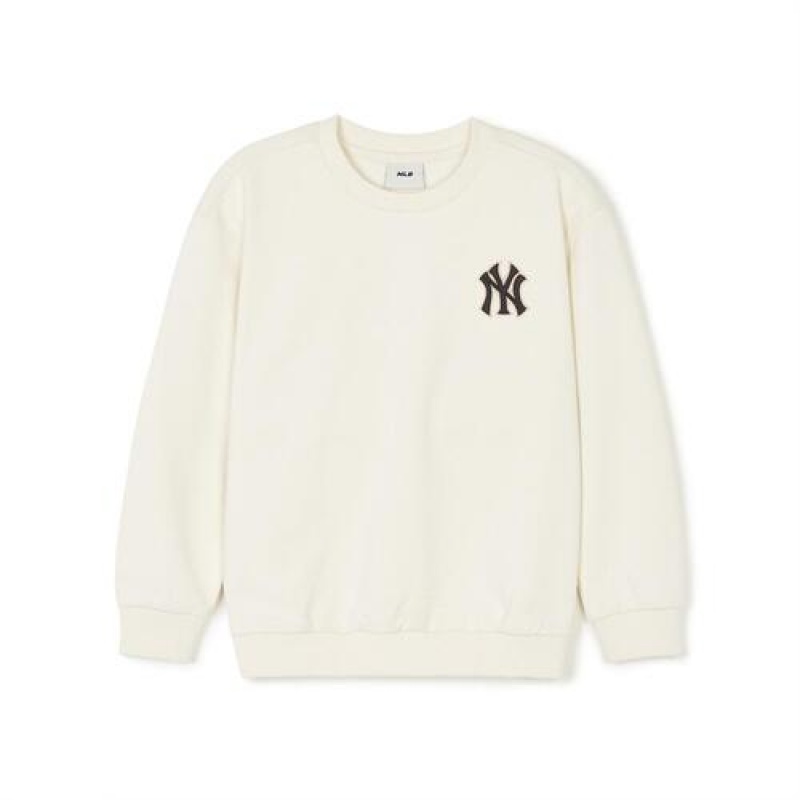 MLB Dia Monogram Applique Sweatshirt Tops White | Australia_MLB30053