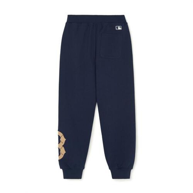 MLB Dia Monogram Big Lux Pants Bottoms Black | Australia_MLB63710