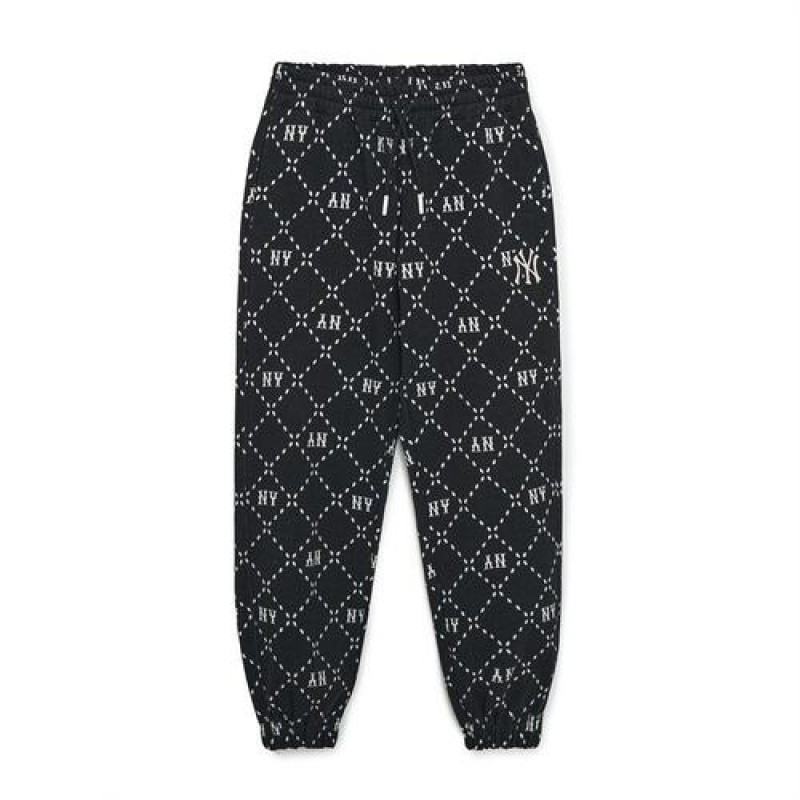 MLB Dia Monogram Jacquard Pants Bottoms Black | Australia_MLB87175