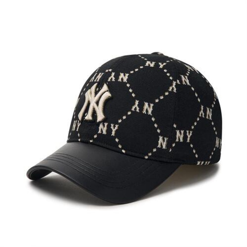 MLB Dia Monogram Jqd Cap Black | Australia_MLB85938