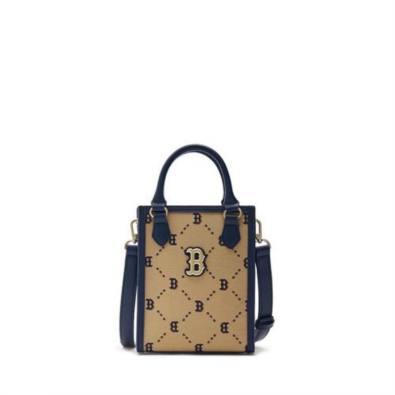 MLB Dia Monogram Mini Totebag Accessories Beige | Australia_MLB45314