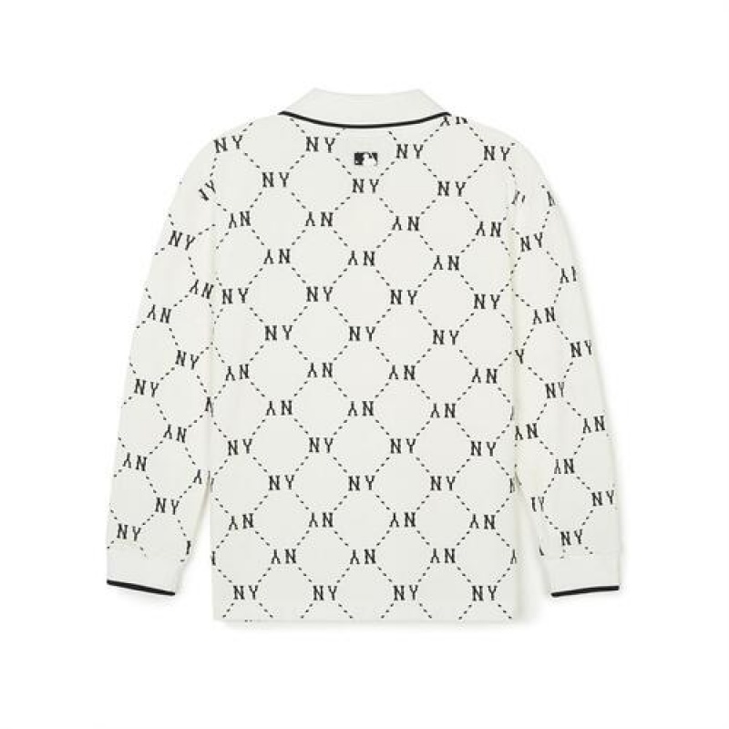 MLB Dia Monogram Pique T Shirt Tops White | Australia_MLB48398