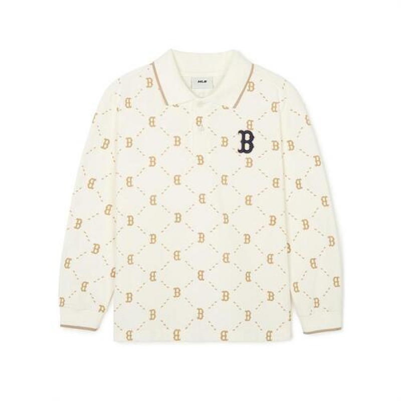 MLB Dia Monogram Pique T Shirt Tops White | Australia_MLB19265