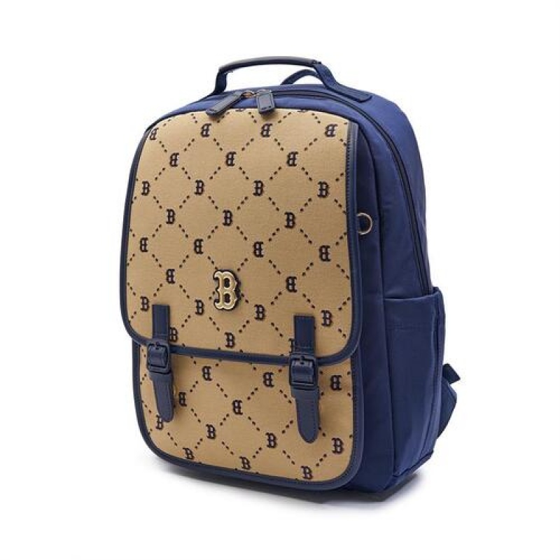 MLB Dia Monogram Premium School Bag Accessories Beige | Australia_MLB16065