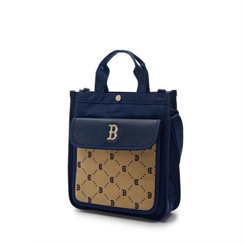 MLB Dia Monogram Premium School Sub Bag Accessories Navy | Australia_MLB25659