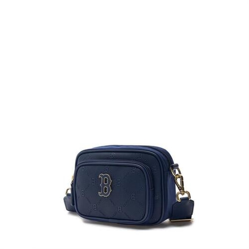 MLB Dia Monogram Pu Camera Bag Accessories Navy | Australia_MLB79443