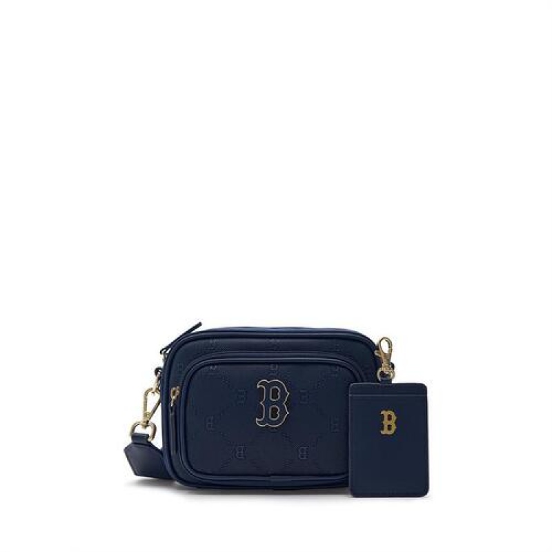 MLB Dia Monogram Pu Camera Bag Accessories Navy | Australia_MLB79443