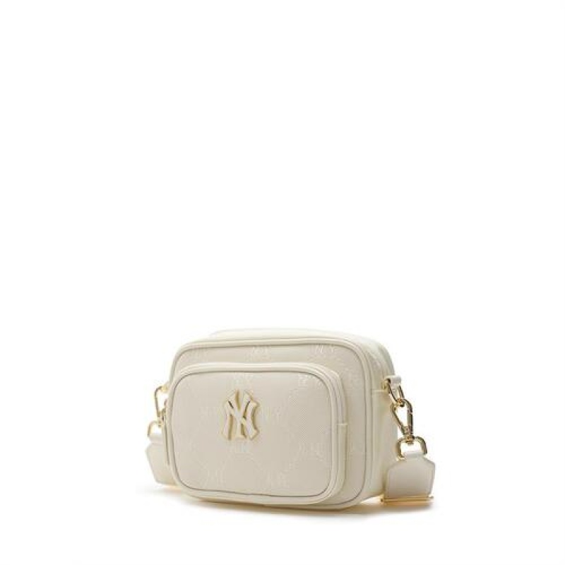 MLB Dia Monogram Pu Camera Bag Accessories White | Australia_MLB87468