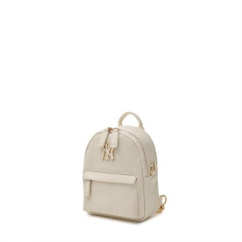 MLB Dia Monogram Pu Mini Backpack Accessories White | Australia_MLB64131