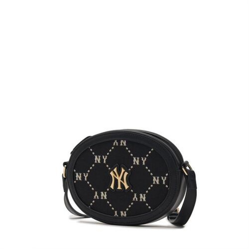 MLB Dia Monogram Round Crossbag Accessories Black | Australia_MLB21352