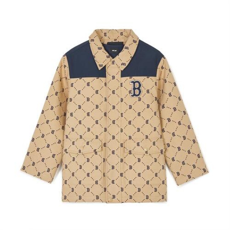 MLB Dia Monogram Safari Jumper Outerwear Beige | Australia_MLB11269