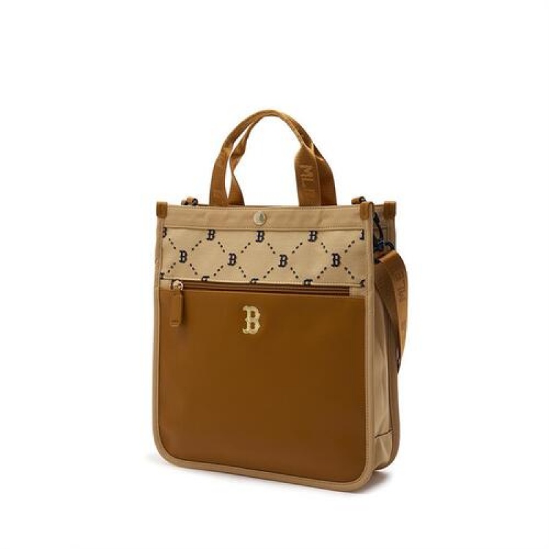 MLB Dia Monogram School Sub Bag Accessories Brown | Australia_MLB82477