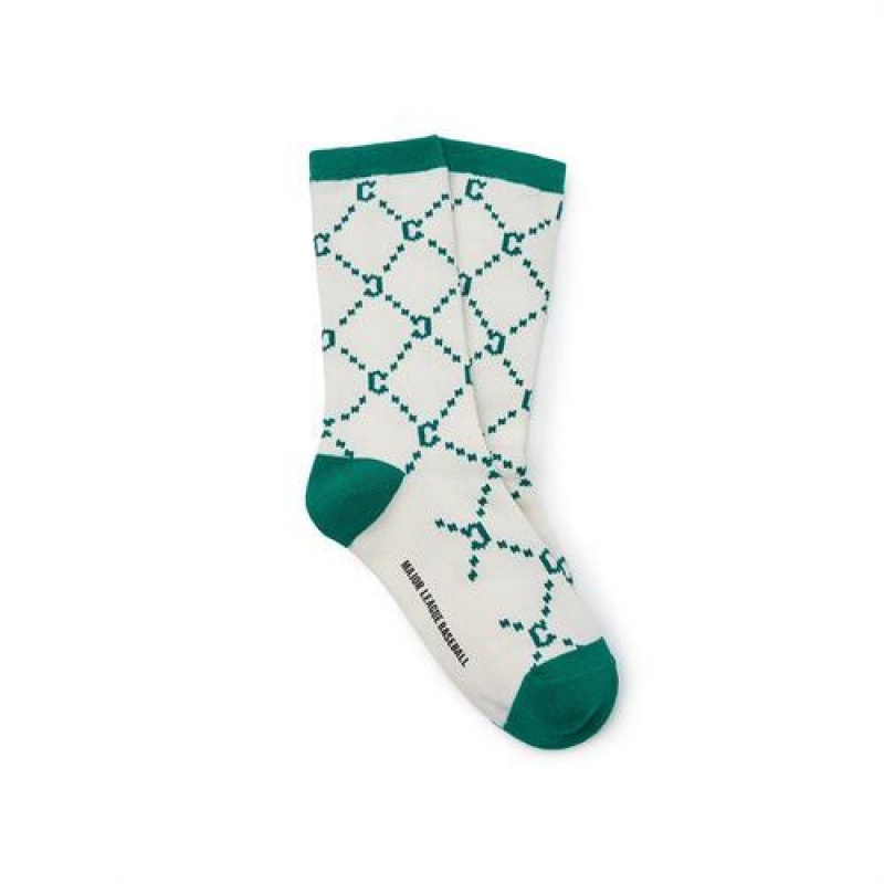 MLB Dia Monogram Skate Socks Accessories Green | Australia_MLB61712