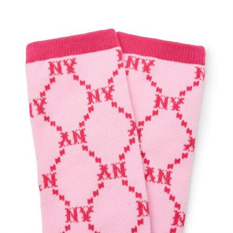 MLB Dia Monogram Skate Socks Accessories Pink | Australia_MLB48216