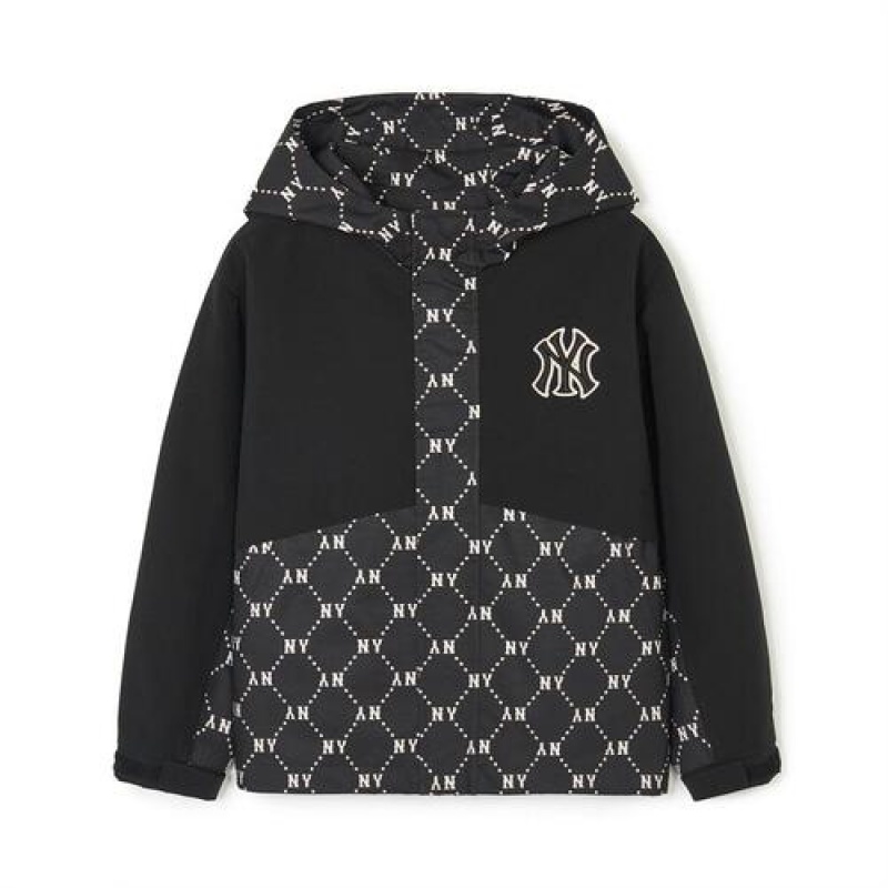 MLB Dia Monogram Windbreaker Outerwear Black | Australia_MLB97859