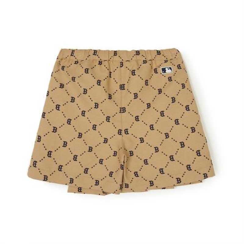 MLB Dia Monogram Woven Skort Bottoms Beige | Australia_MLB70549