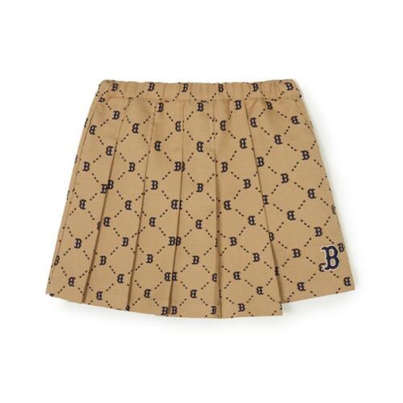 MLB Dia Monogram Woven Skort Bottoms Beige | Australia_MLB70549