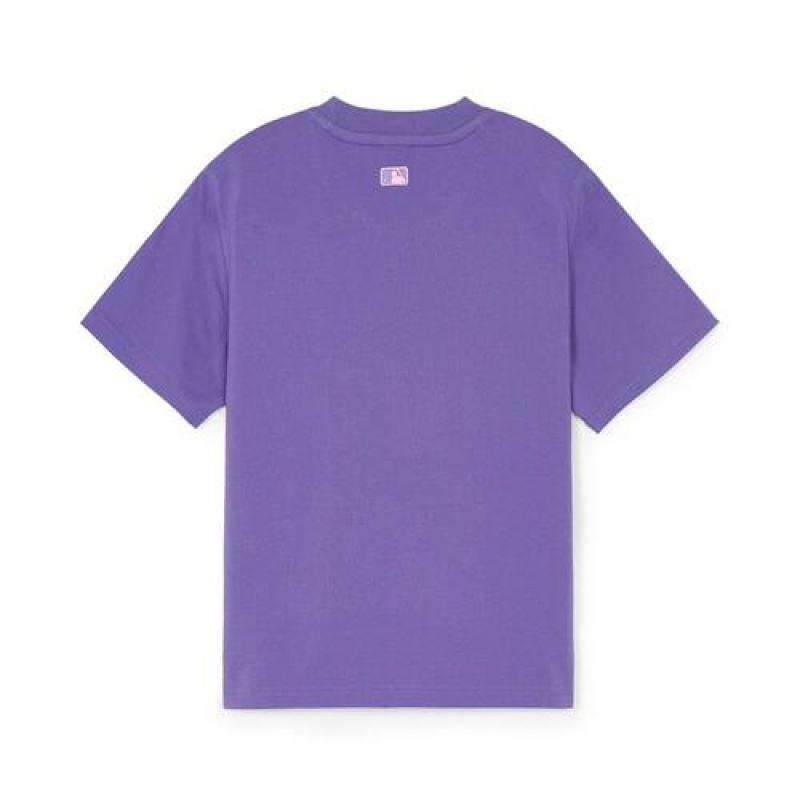 MLB Dragon T Shirt Tops Purple | Australia_MLB38883